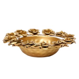 Cuenco Urli de Rosas Hecho a Mano, Artículo de Decoración para Puja, Cuenco Duradero de Metal de Latón para el Hogar, Cuenco para Flores Flotantes en Agua para Uso Interior en Diwali - Product Image 5