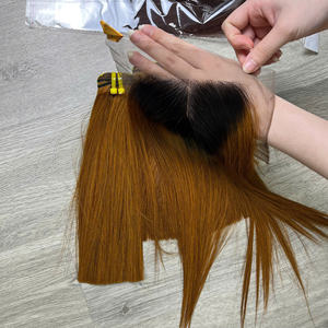 Extensiones de Cabello Humano Virgen Vietnamita de Primera Calidad, Color Degradado, Liso, con Cierre, Super Doble Trama, Envío Rápido - Product Image 4