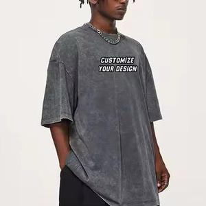 Custom Logo Vintage Acid Washed T Shirt Men Distressed Heavyweight Cotton Blank Oversized <b>Tshirt</b> 100% Cotton for Men's T-shirt - Product Image 6