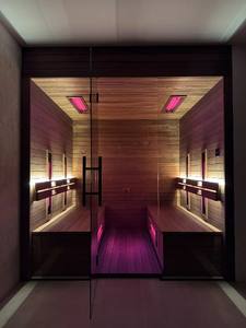 ซาวน่าติดผนัง Senxing แผงไม้ธรรมชาติ กระจกเต็มบาน แผงทำความร้อนอินฟราเรดสีแดง คุณภาพพรีเมียมเพื่อสุขภาพที่บ้าน - Product Image 4