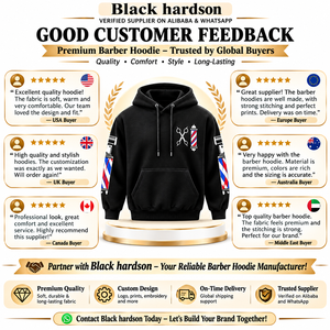 Premium 320 GSM Cotton Fleece Barber Hoodie Brown <b>Pullover</b> Custom Screen Print Logo Soft Warm Heavyweight Daily - Product Image 6