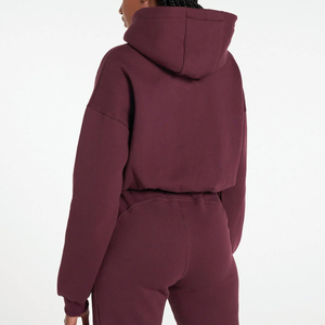 Sweat à capuche court pour femme BASRA SPORTS, en coton doux, manches longues, coupe décontractée, impression de logo personnalisée, hiver - Product Image 5