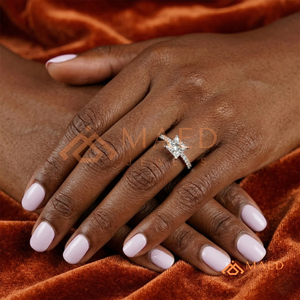 925 Sterling <b>Silver</b> Princess Cut Diamond <b>Solitaire</b> Engagement <b>Ring</b> for Women - Product Image 3