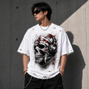 Camiseta Glory personalizada extragrande con efecto desgastado, 100% algodón jersey, tela de secado rápido, nueva camiseta gráfica de estilo vintage para uso unisex. - Product Image 6
