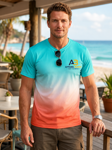 Camiseta de Manga Corta Casual para Hombre, Marca AMY, 100% Algodón, Cuello Redondo, con Relieve, Transpirable, Corte Regular, Personalizable con Logotipo, Venta al Por Mayor - Product Image 4