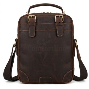Sac messager en cuir personnalisé pour hommes, sac bandoulière avec sangle réglable, vente en gros, voyage d'affaires - Product Image 2