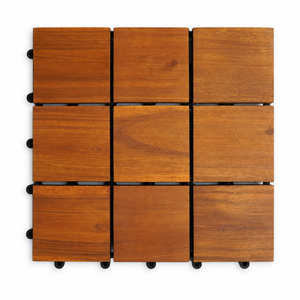 Baldosas de Madera de Acacia de Diseño Moderno, Lisas y Ecológicas, 9 Listones Cuadrados, Fácil Instalación y Limpieza, 12 mm de Grosor, Origen - Product Image 1