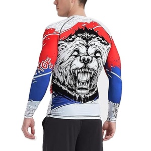 Wholesale Rohzen Sports Custom Printed Spandex <b>Compression</b> Rashguard Long Sleeves Logo Heat-Transfer Breathable Quick Dry - Product Image 6