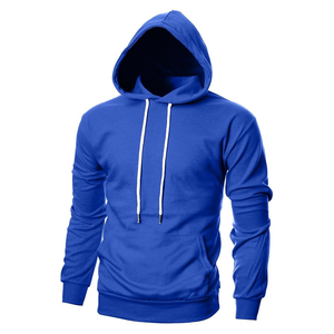 Nouveauté : Sweat-shirt à capuche pour homme, 100% coton, coupe ajustée, basique, léger, manches longues, avec poche kangourou - Product Image 1