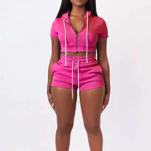 Custom Logo Women Tracksuits Cropped Hoodie <b>Set</b> Blank Sweatpants and Hoodie <b>Set</b> Crop Hoodie Pants Suit Women's - Product Image 2