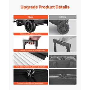 Sac de bowling à double roulettes pour 2 balles avec compartiment séparé pour chaussures jusqu'à la taille US 16 - Product Image 4