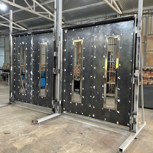 Modern Commercial Style Wrought Iron Entry Door Glass Panels Stainless Steel Waterproof <b>Sliding</b> Security Design Luxury Homes - Product Image 4
