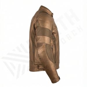 Nouvelles vestes de moto en cuir de vachette avec panneaux extensibles quadridirectionnels, protections homologuées, vêtements de moto de couleur personnalisée - Product Image 3