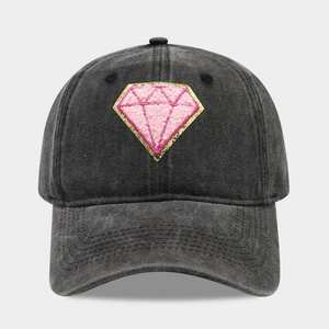 Gorra de Béisbol de Algodón Lavado con Parches de Diamantes Retro para Mujer, Nueva Llegada 2025, Gorra Deportiva de Moda para Exteriores con Protección Solar - Product Image 6