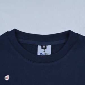 Sweat-shirt pour homme bleu marine à col rond, coupe classique, logo brodé en forme de point d'interrogation, vêtements décontractés d'automne, sweat-shirts fabriqués par MRI pour homme - Product Image 5