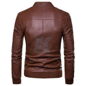New Arrival Factory Direct Sale <b>Long</b> Sleeves <b>Men</b> Leather <b>Jacket</b> Customized Wholesale Leather Winter <b>Jacket</b> - Product Image 3