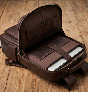 PU Leather <b>Laptop</b> <b>Backpack</b> With Zipper Closure Durable Softback Classic Style Unisex 20-39 Litre Capacity <b>Laptop</b> Bags Unisez - Product Image 2