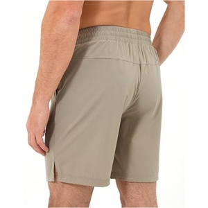 Men's Quick Dry Breathable 100% Cotton Bermuda Shorts <b>Elastic</b> Waist Side Pockets Solid Color Casual Style OEM Service - Product Image 2