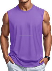 <b>Men's</b> Cotton <b>Tank</b> <b>Top</b> Breathable Knitted <b>Gym</b> Workout Shirt Moisture Wicking Lightweight Summer Casual Sleeveless Size - Product Image 2