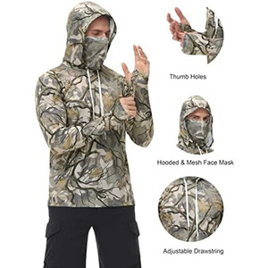 Premium <b>Men's</b> Hunting <b>Camo</b> Sleeve <b>Hoodie</b> | Performance Outdoor Pullover Sweatshirt with Contrast Body - Product Image 3