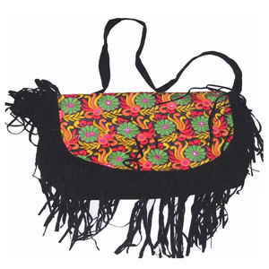Sac à bandoulière en daim ethnique indien pour femme, style bohème chic, fait main, sac à main transversal, inspiré des motifs tribaux traditionnels - Product Image 1