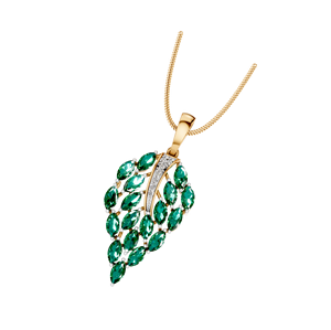 Collier pendentif en forme de feuille d'émeraude coupe marquise en or massif 14 carats et 18 carats mai pierre de naissance pendentifs fins et breloques bijoux cadeau - Product Image 4