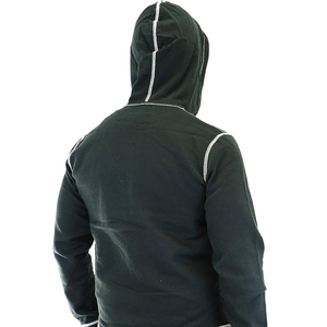 <b>Men's</b> Black Hooded Pullover French Terry Cotton Oversized Fit Streetwear Winter Patchwork Pocket Design Casual <b>Sweatshirt</b> - Product Image 2