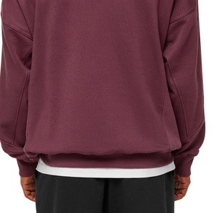 Sweat-shirt à capuche bordeaux surdimensionné pour homme, en molleton épais, coupe décontractée, style streetwear. - Product Image 2
