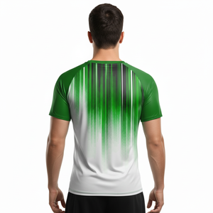 Men's Green Gradient Quick Dry <b>Compression</b> <b>Shirt</b> Short Sleeve Sublimation Print Sport Top - Product Image 4