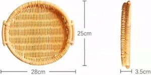 Bandeja redonda de mimbre con asas, contenedor de almacenamiento tejido a mano para uso en la cocina, alimentos y frutas de Nhatminh, Vietnam, venta al por mayor - Product Image 2