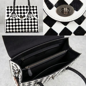 Bolso bandolera y tote de hombro de cuero genuino estilo bohemio con asa trenzada y cierre de cremallera - Product Image 2