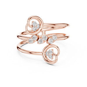 Anillo de banda abierta de oro amarillo macizo de 14k para mujer, minimalista, con piedras cultivadas en laboratorio de corte brillante redondo, para uso diario, apilable - Product Image 5