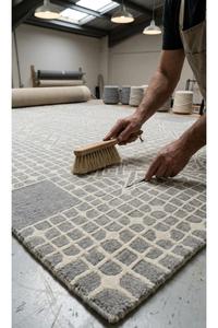 Alfombra de Lana Tejida a Mano de Calidad de Exportación con Base de Algodón, Estilo Vintage Desgastado para Decoración de Casa de Campo - Product Image 4