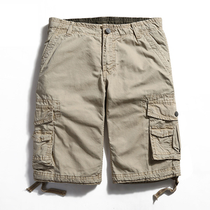 Men's Solid Color Cargo Shorts Mid Waist Drawstring Bermuda Style Casual Pants Pockets Polyester Woven Breathable Puff Printed - Product Image 1