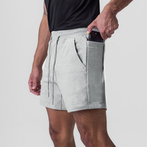 Shorts de basket-ball en coton pour hommes OEM, shorts de sport et de course avec poches latérales, design uni, shorts pour hommes - Product Image 4