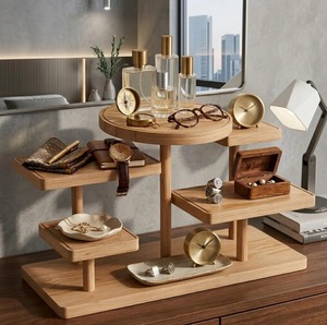 Organisateur de rangement en bois à 5 niveaux pour bijoux, parfums et usage en cuisine, support de rangement de table, décoration intérieure, organisation - Product Image 6