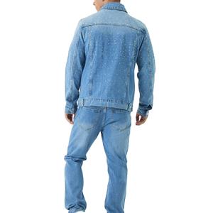 2026 New Fashion Design High Quality & Quick Dry Wholesale Price Custom Made Denim <b>Rhinestone</b> Men's <b>Jackets</b> - Product Image 5