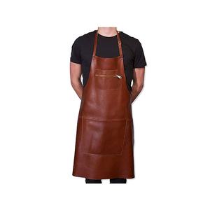 Marrón-Bartenders Lona profesional Cuero transpirable Delantal de peluquería de peluquero de alta calidad con bolsillos para herramientas - Product Image 4