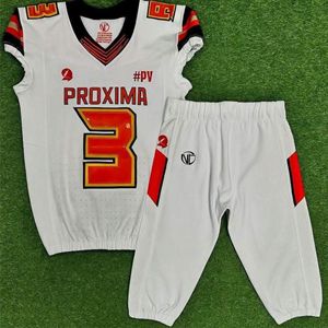 Uniforme de football américain personnalisé, maillot et pantalon de qualité supérieure, fabricant de vêtements d'équipe OEM, 100% polyester, unisexe - Product Image 3
