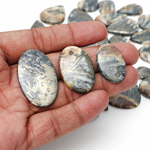 Pyrite naturelle de haute qualité, cabochon poli, pierre précieuse en cristal pour la fabrication de bijoux, lot en gros - Product Image 3