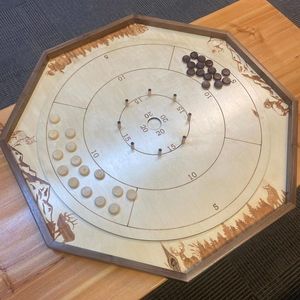 Jeu de crokinole en bois éco-responsable fait main, finition de qualité supérieure, pour utilisation sur table |   Cadeau de mariage pour la nouvelle maison |   Usine - Product Image 3