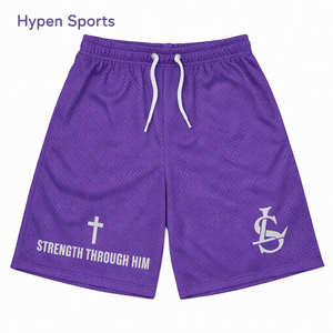 Custom Jogger Mesh Sports Breathable Knitted Polyester Shorts Trendy Basketball Casual Elastic Men Double <b>Layer</b> Mesh Shorts - Product Image 4