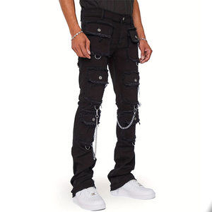 Manufacturers Custom <b>Men'S</b> Designer Slim Fit <b>Jeans</b> Wholesale High Quality Fashionable <b>Black</b> <b>Biker</b> Skinny Denim Pants for <b>Men</b> - Product Image 3