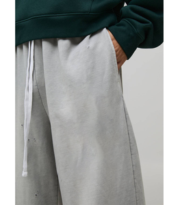 Nouveau Pantalon de survêtement vintage en coton épais 2026, personnalisé, délavé à l'acide, effet vieilli, coupe oversize, avec impression en relief, pour streetwear et activités de plein air - Product Image 2