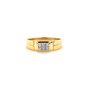 18K Yellow Gold <b>Mens</b> Lab Grown Diamond <b>Ring</b> IGI Certified Round Brilliant Cut Engagement Wedding Band Handmade Fine Jewelry - Product Image 1