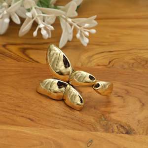 Gold Butterfly <b>Statement</b> <b>Ring</b> Brass Minimalist Jewelry Handmade Nature Inspired Bohemian Gift for Women - Product Image 5