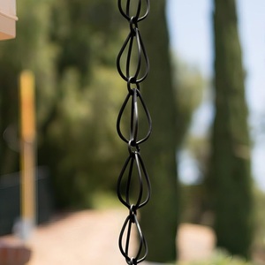 Chaîne de pluie tendance en métal noir de haute qualité, design bol avec oiseau, pour un débit d'eau efficace et une décoration de jardin contemporaine - Product Image 3