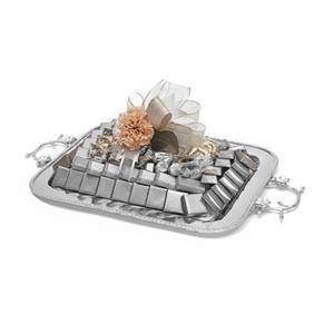 Stylish Chocolate Tray High Quality Silver Metal Decorative Platter For Special Occasions <b>Eid</b> Wedding & Events <b>Gifting</b> On Sale - Product Image 2