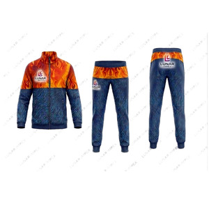 Conjunto Deportivo de Invierno al por Mayor con Estampado Gráfico de Llamas Personalizado para Hombre, Chaqueta Deportiva con Cremallera Completa, Transpirable y Ecológica para Correr - Product Image 3