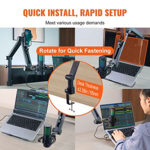 Supporto per Microfono da Scrivania Regolabile con Rotazione a 360 Gradi, Adattatore Universale 3/8'' 5/8'', Supporto Flessibile per Cuffie - Product Image 6